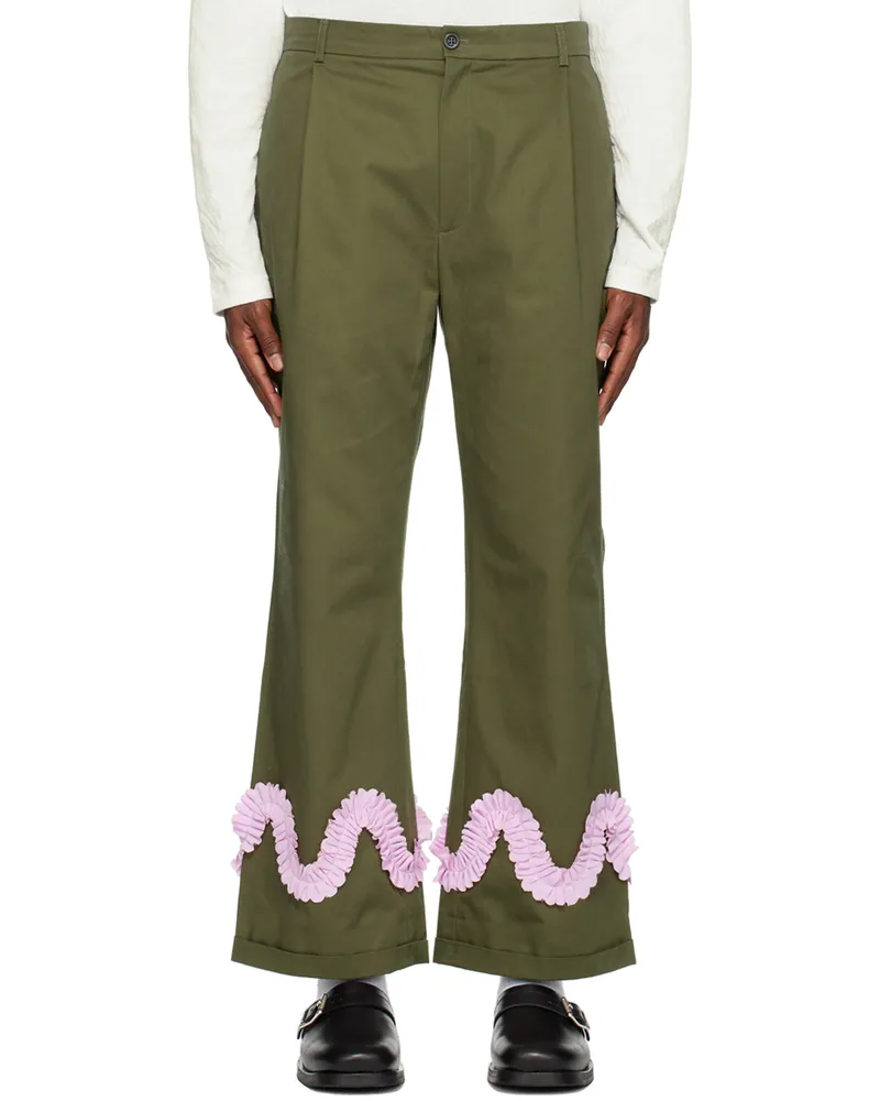Sky High Farm Workwear Khaki Worm Trousers Army