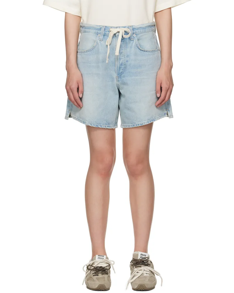Citizens of humanity Blue Brynn Drawstring Denim Shorts Jesamyn
