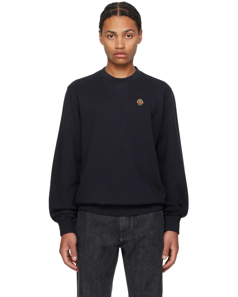 Bally Navy Adrien Brody Edition Embroidered-Logo Sweatshirt Peacoat