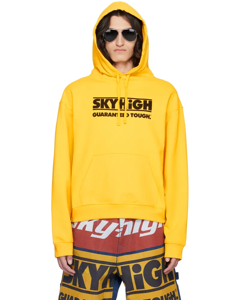 Sky High Farm Workwear Yellow Print Hoodie Yellow