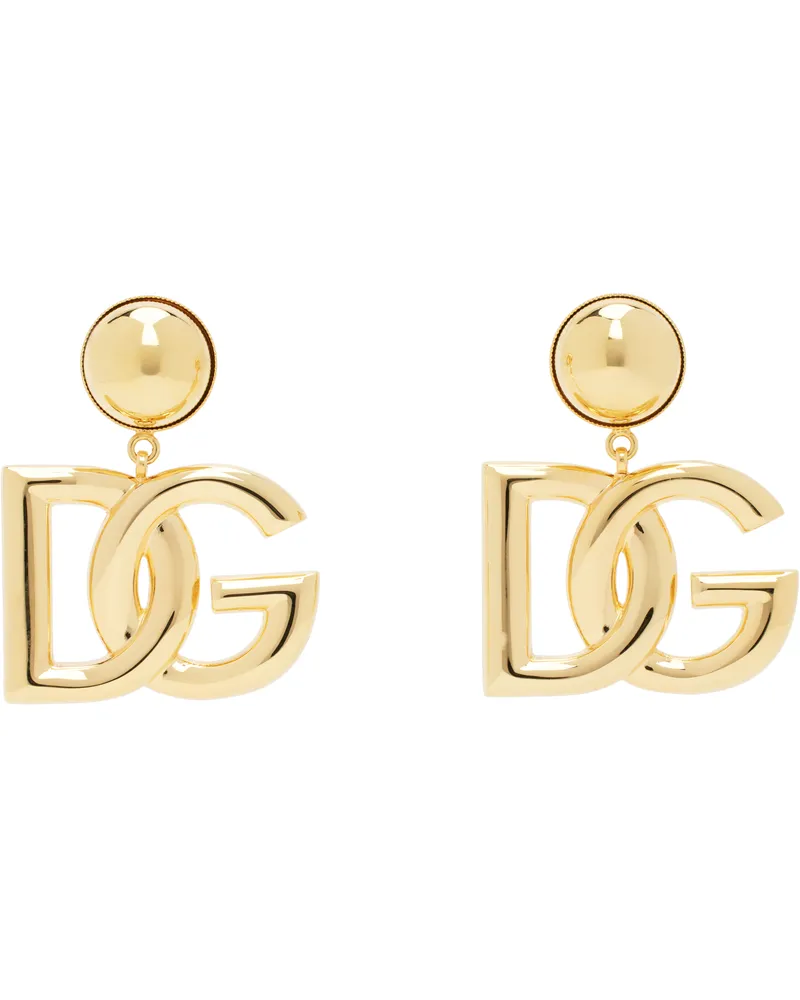 Dolce & Gabbana Gold 'DG' Logo Clip-On Earrings Zoo00