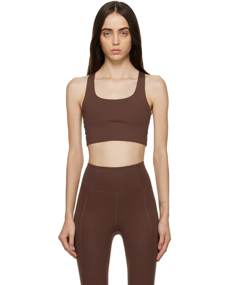 Girlfriend Collective Brown Paloma Sports Bra Earth