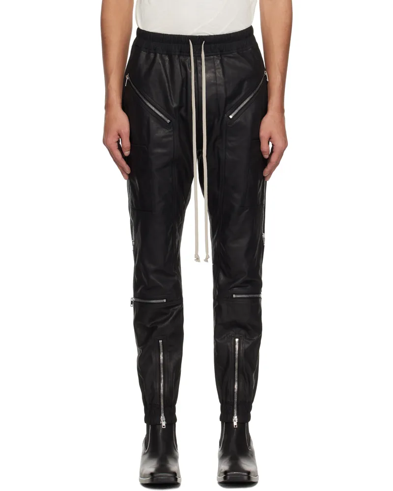 Rick Owens Black Hollywood Headon Leather Pants 09