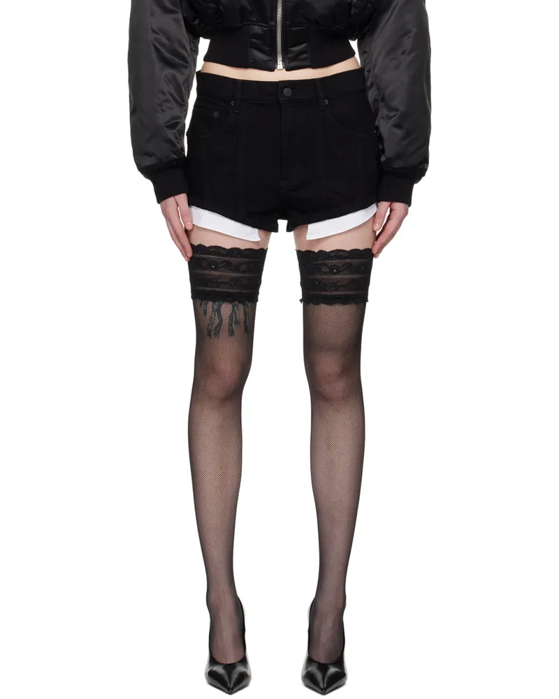 Thierry Mugler Black Five-Pocket Denim Shorts B190