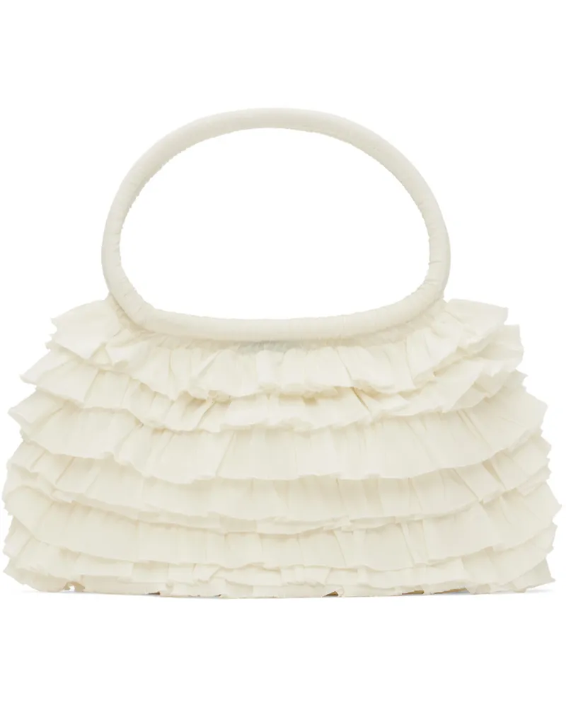 Molly Goddard SSENSE Exclusive Off-White Frilled Bag Cream