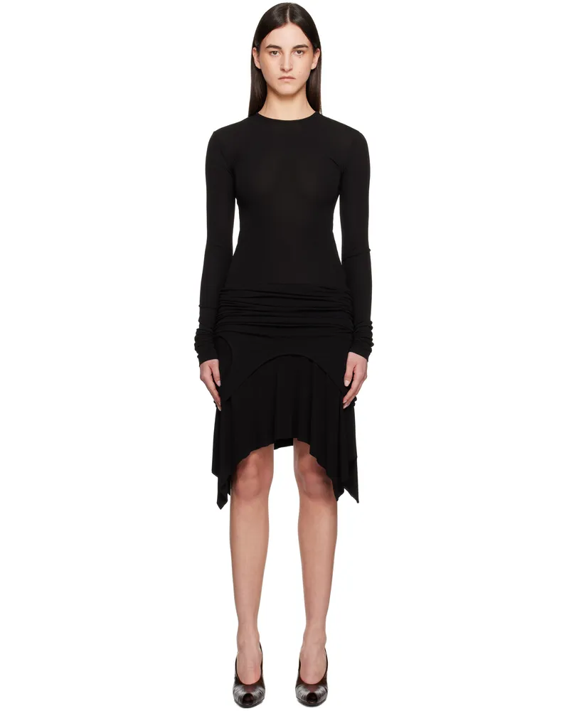Acne Studios Black Long Sleeve Midi Dress 900