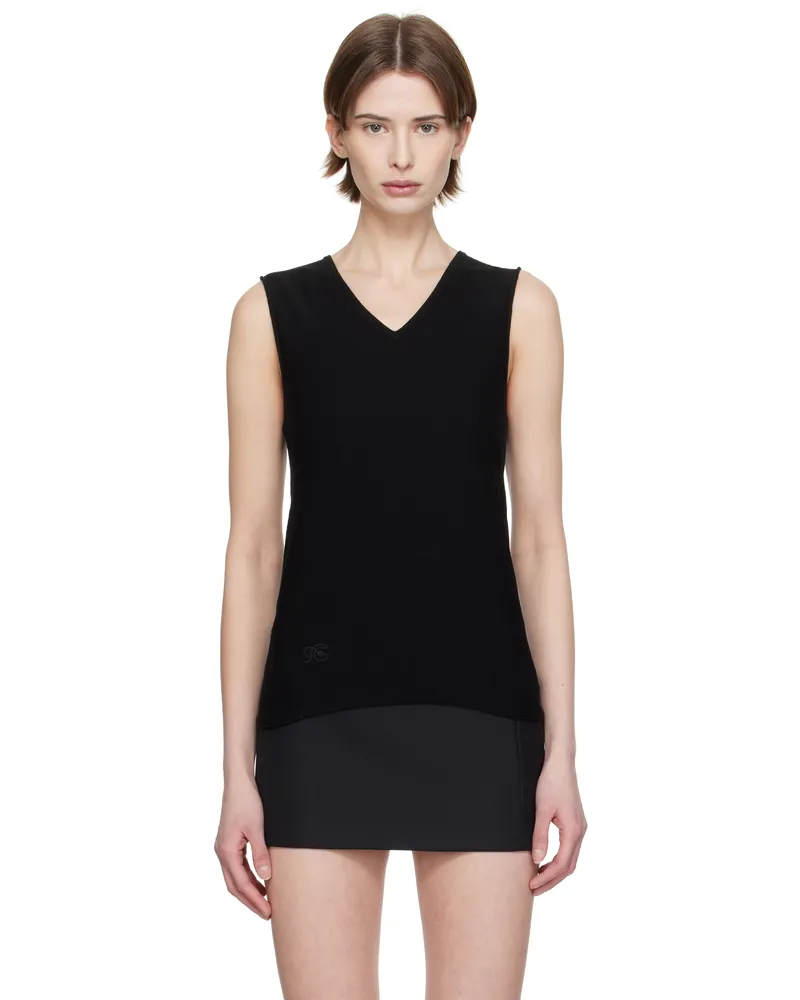Fax Copy Express Black V-Neck Vest Black