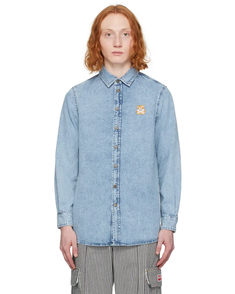 Moschino Blue Patch Denim Shirt V0282