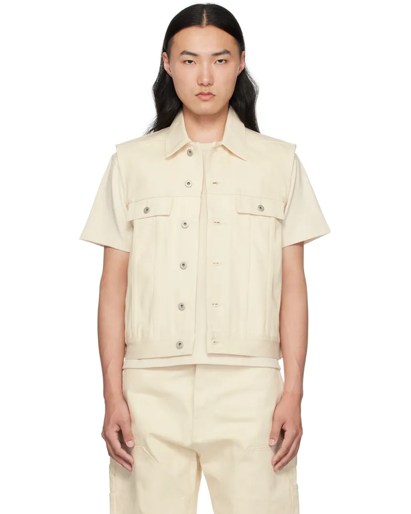 DRKSHDW by Rick Owens Off-White Hollywood SL Trucker Denim Vest 21