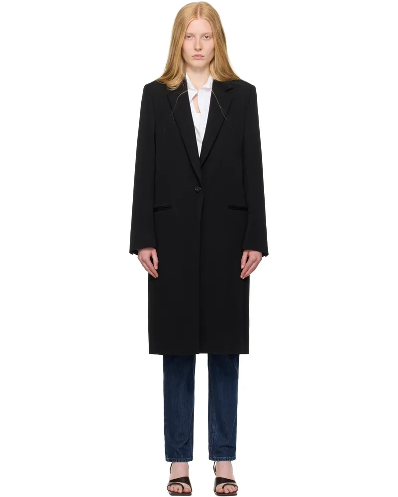 Totême Black Classic Tailored Coat Black