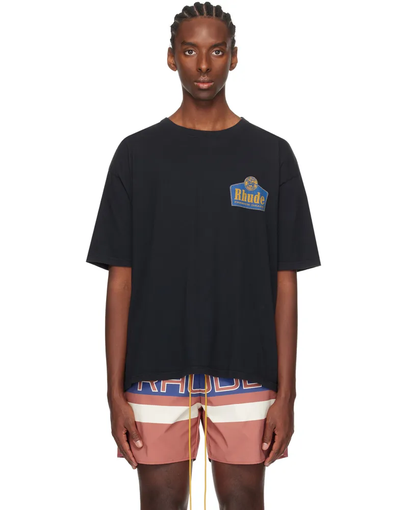 RHUDE SSENSE Exclusive Black 'Grand Cru' T-Shirt Black