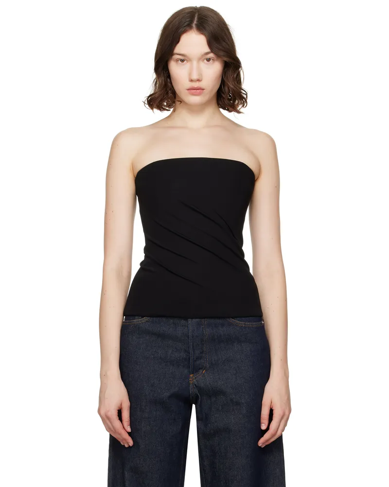 Versace Black Bare Shoulders Top 1b000-black
