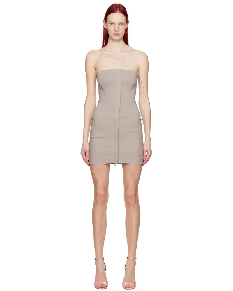 ioannes Taupe Tailored Minidress Ash