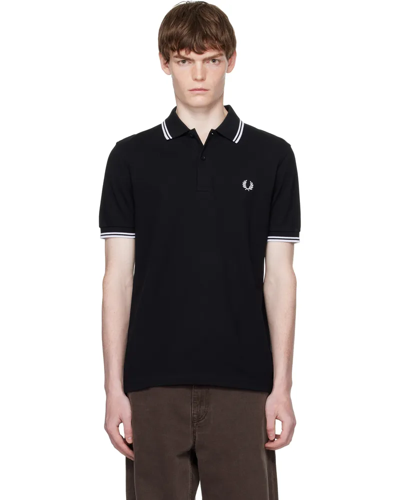 Fred Perry Black 'The Twin Tipped Fred Perry Shirt' Polo 350