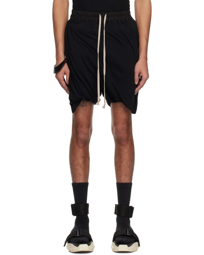 Rick Owens Black Hollywood DBL Long Boxers Shorts 09