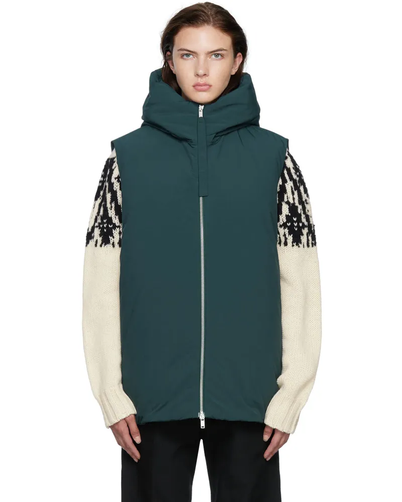 Jil Sander Green Gilet Down Vest 301
