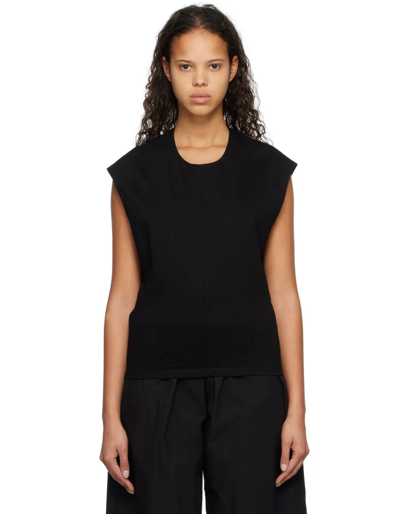 Subtle Le Nguyen Black Scoop Neck Tank Top Black