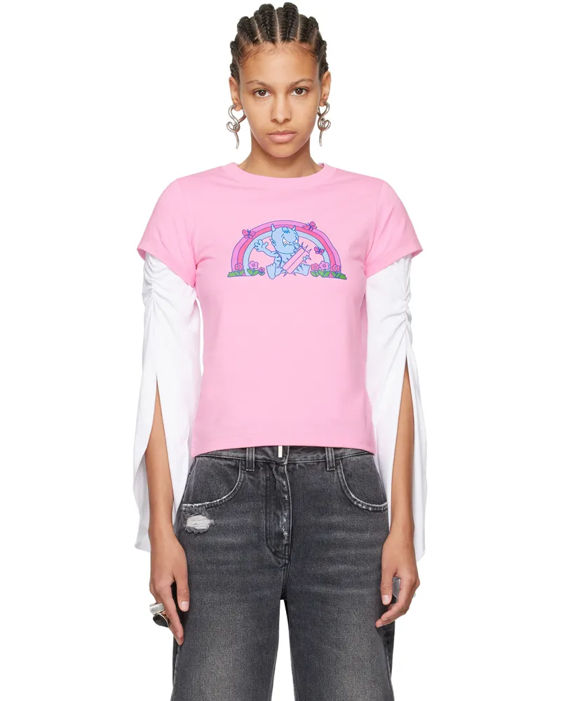 ABRA Pink Happy Devil T-Shirt Grey