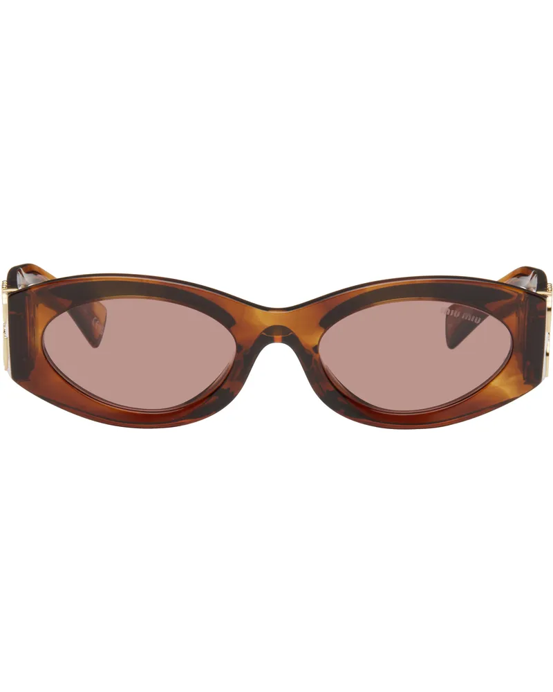 Miu Miu Brown Miu Glimpse Sunglasses 11q08s