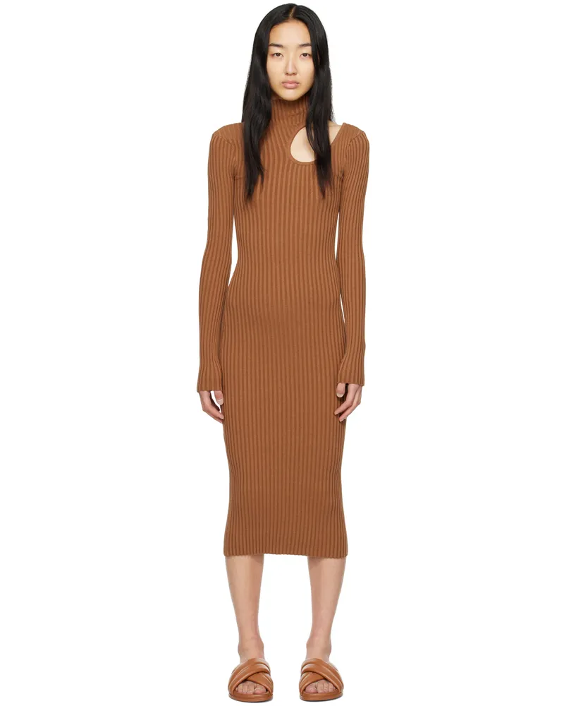 Anine Bing Brown Victoria Midi Dress Brown