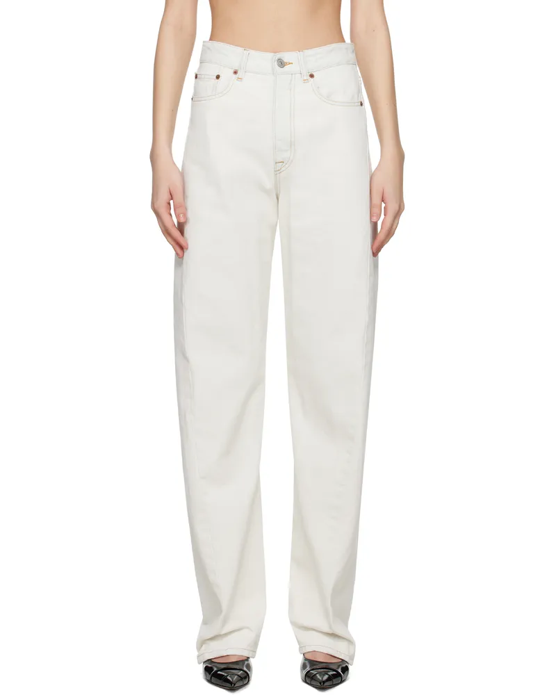 Maison Margiela Off-White Contrast Stitch Jeans 963