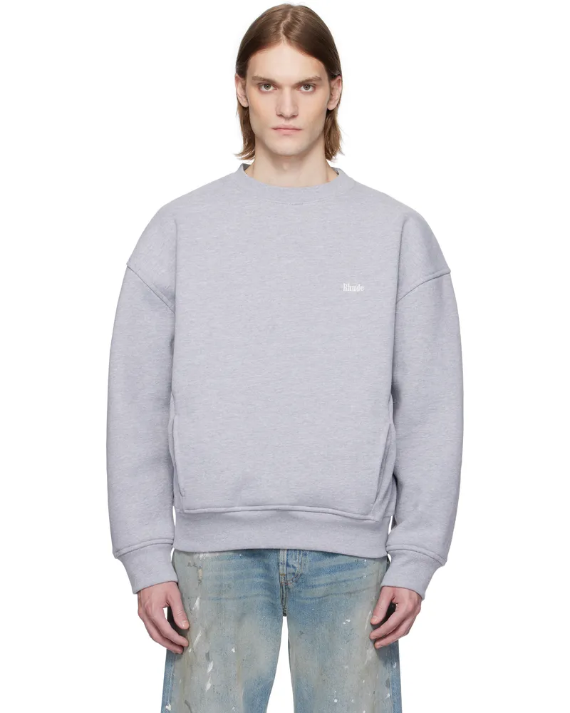 RHUDE Gray Classique Crewneck Sweatshirt Heather