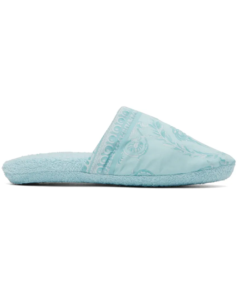 Versace Blue 'I Heart Baroque' Slippers 1uh90-pale