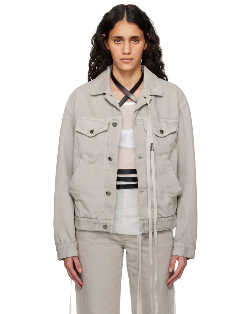 Ann Demeulemeester Beige Marthe Denim Jacket Clay