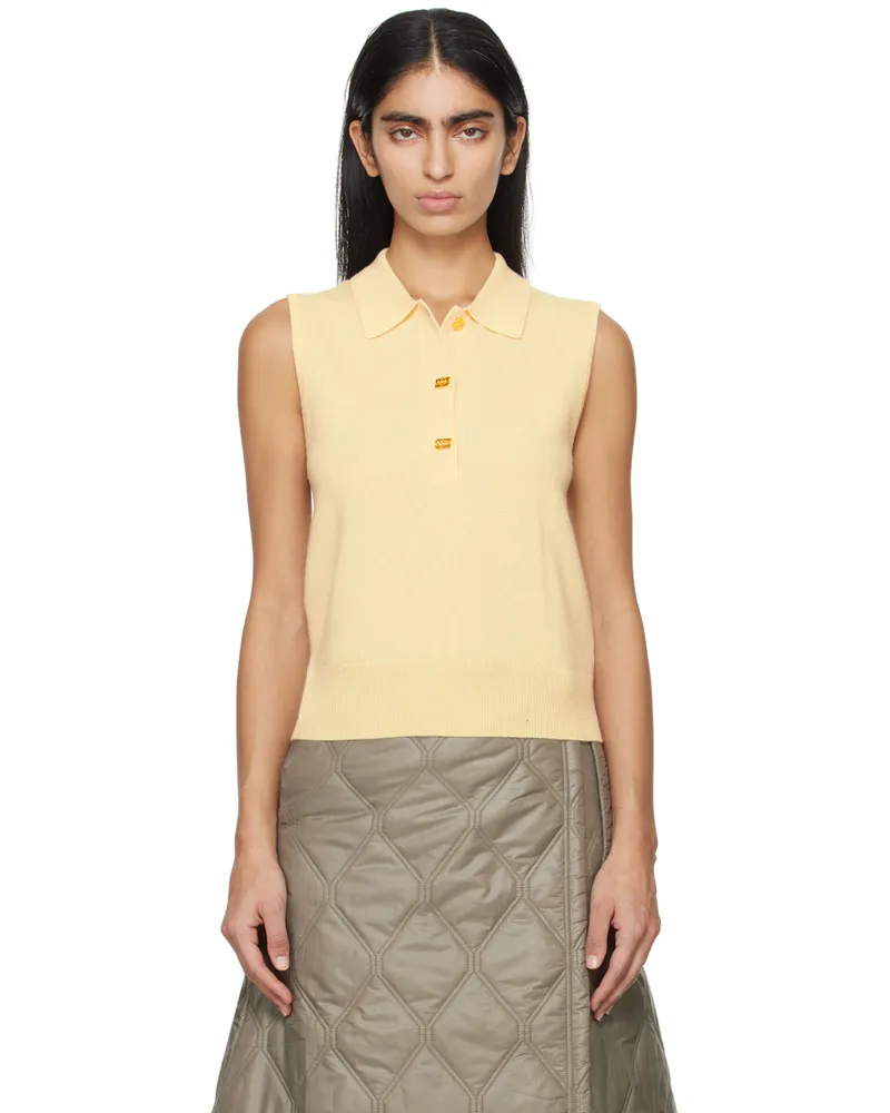 Ganni Off-White Spread Collar Polo 354