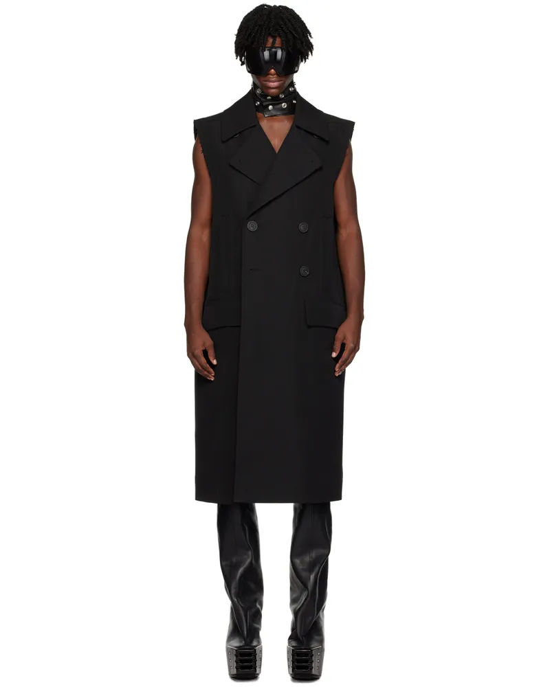 Rick Owens Black Sleeveless Slim Drella Coat 09