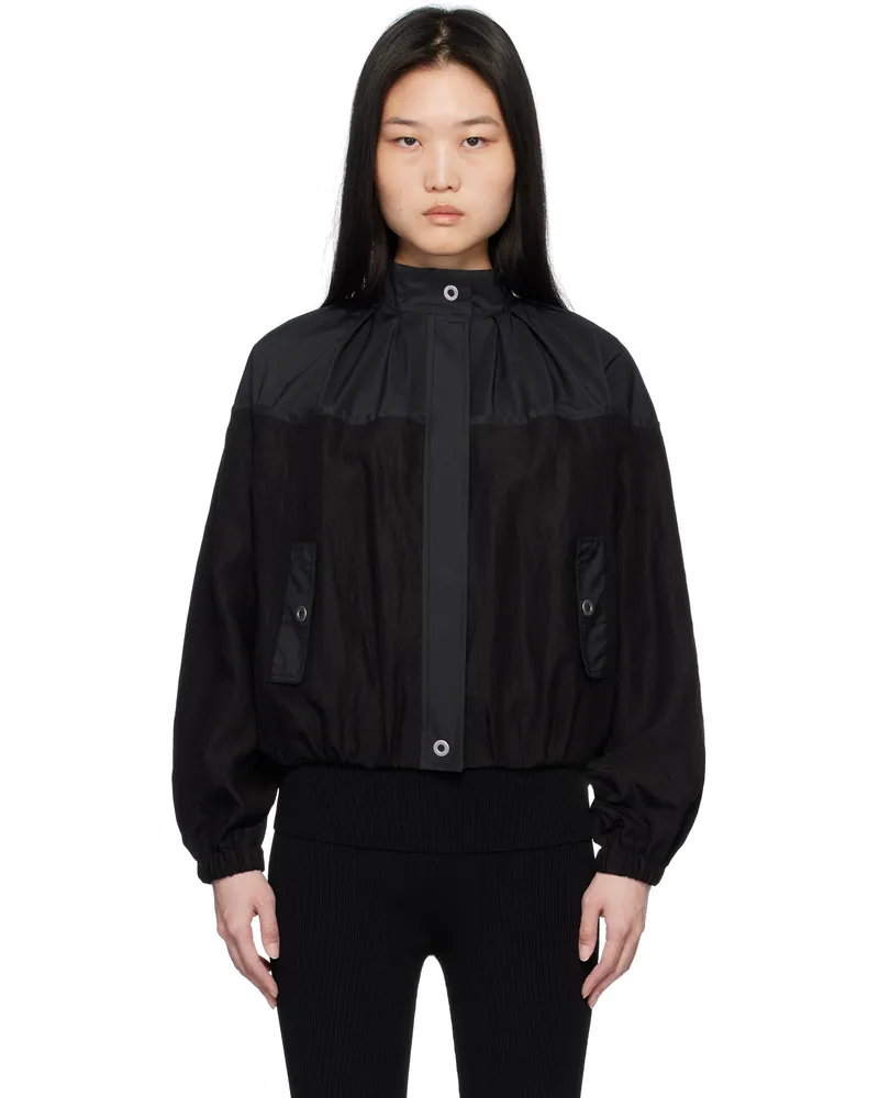 3.1 phillip lim Black & Navy Combo Track Jacket Black-midnight