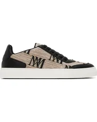 Max Mara Beige & Black Logocity Sneakers Clay