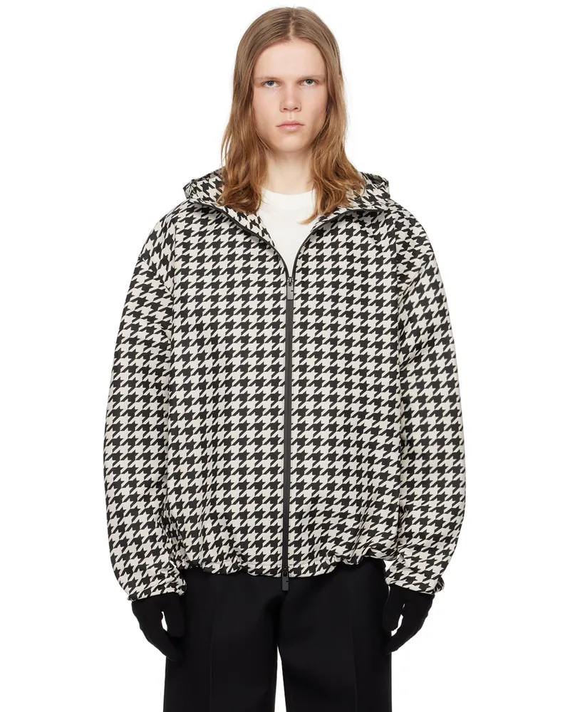 Burberry Black & White Houndstooth Jacket Black