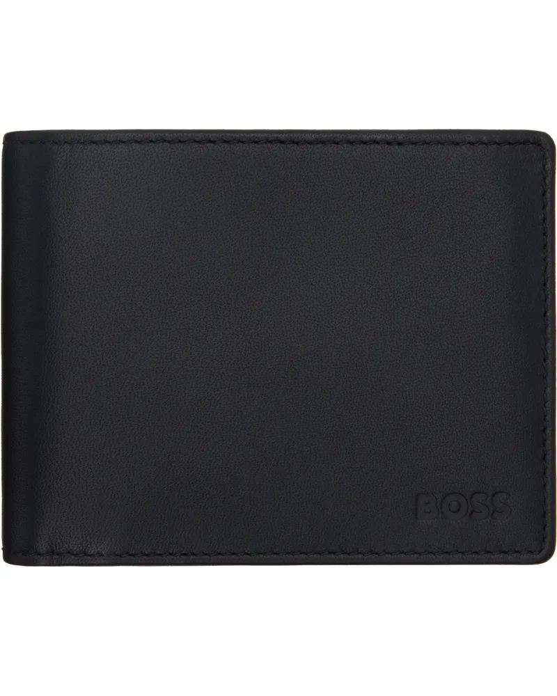 HUGO BOSS Black Embossed-Logo Coin Wallet 001-black