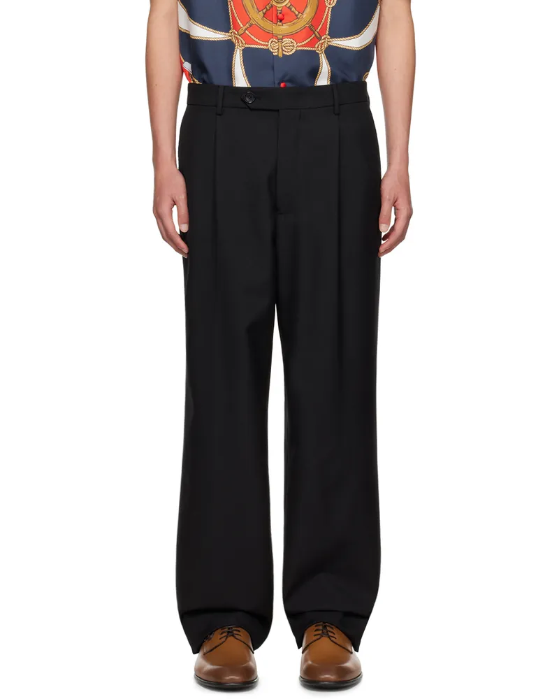 Bally Black Pleated Trousers Black