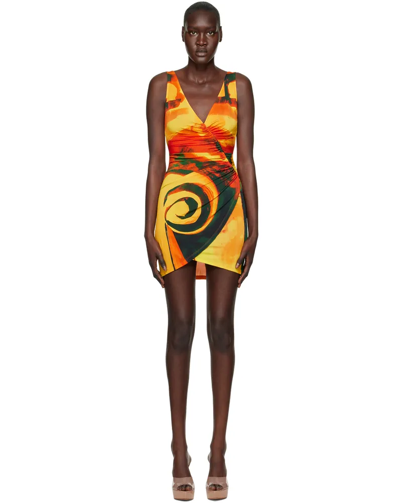 Louisa Ballou Multicolor Summer Solstice Minidress Checkmate