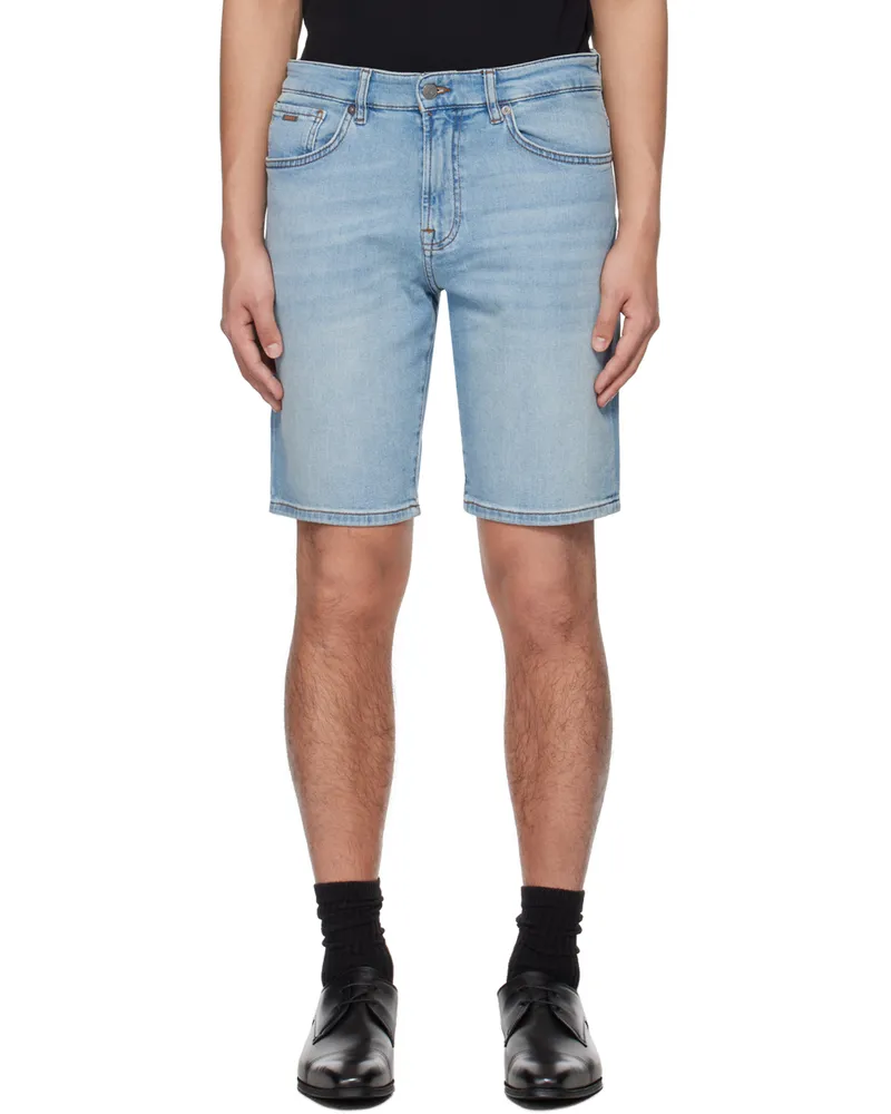 HUGO BOSS Blue Faded Denim Shorts 450-light