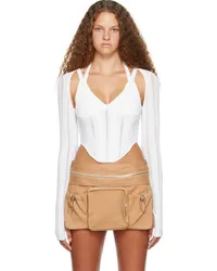 Dion Lee White Snakeskin Column Corset Top White