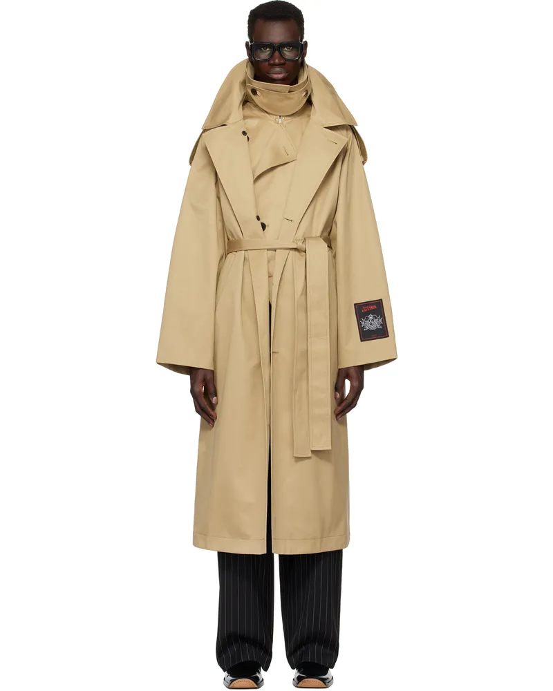Jean Paul Gaultier Beige 'The Deconstructed' Trench Coat 68-beige