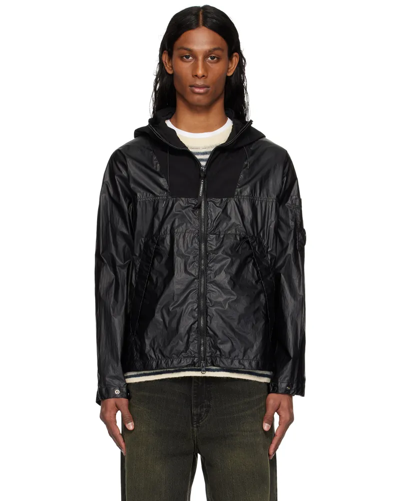C.P. Company Black CS II Mixed Hooded Lens Jacket 999