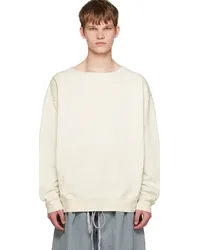 Maison Margiela White Embroidered Sweatshirt Chalk