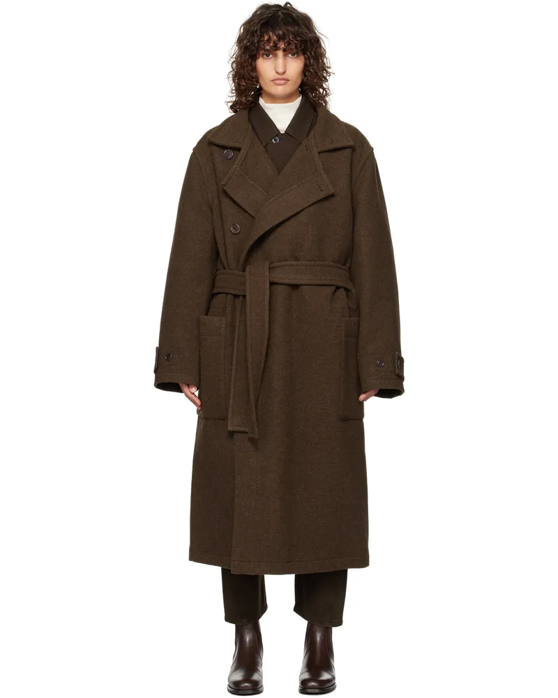 Christophe Lemaire Brown Wrap Coat Mu194