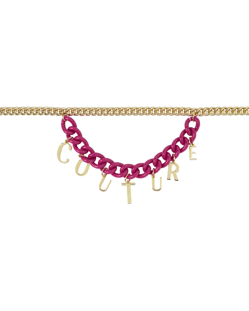 Versace Jeans Pink & Gold Charms Chain Belt Epy8