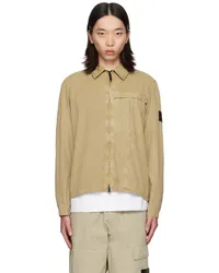 Stone Island Beige Brushed Shirt Vbiscuit