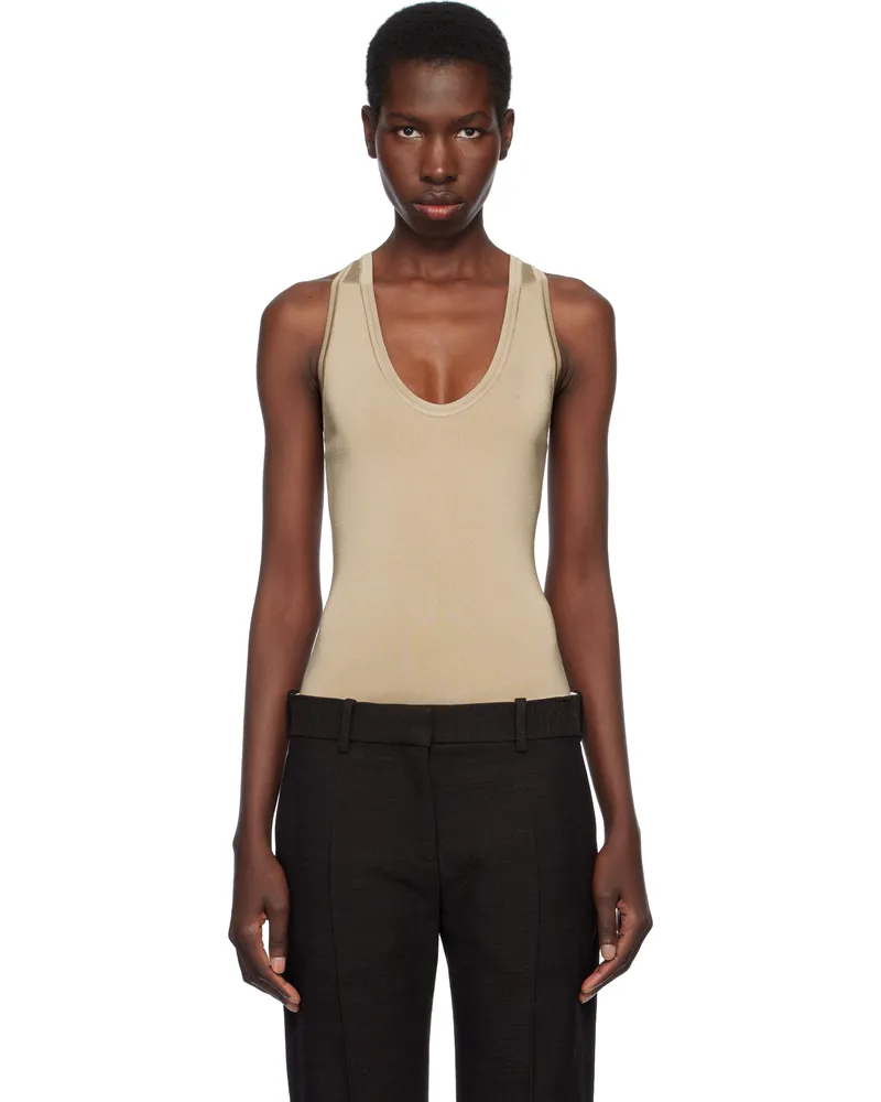 Ferragamo Khaki Knitted Bodysuit Safari