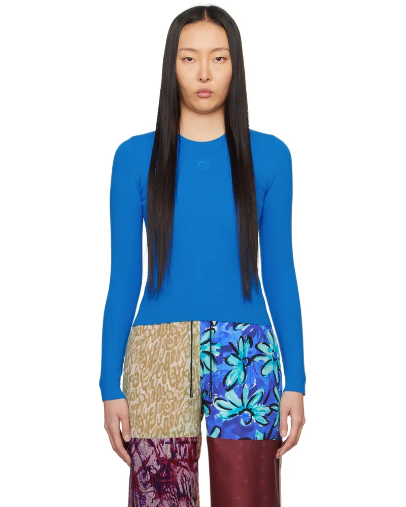 Marine Serre Blue Core Sweater Bl45