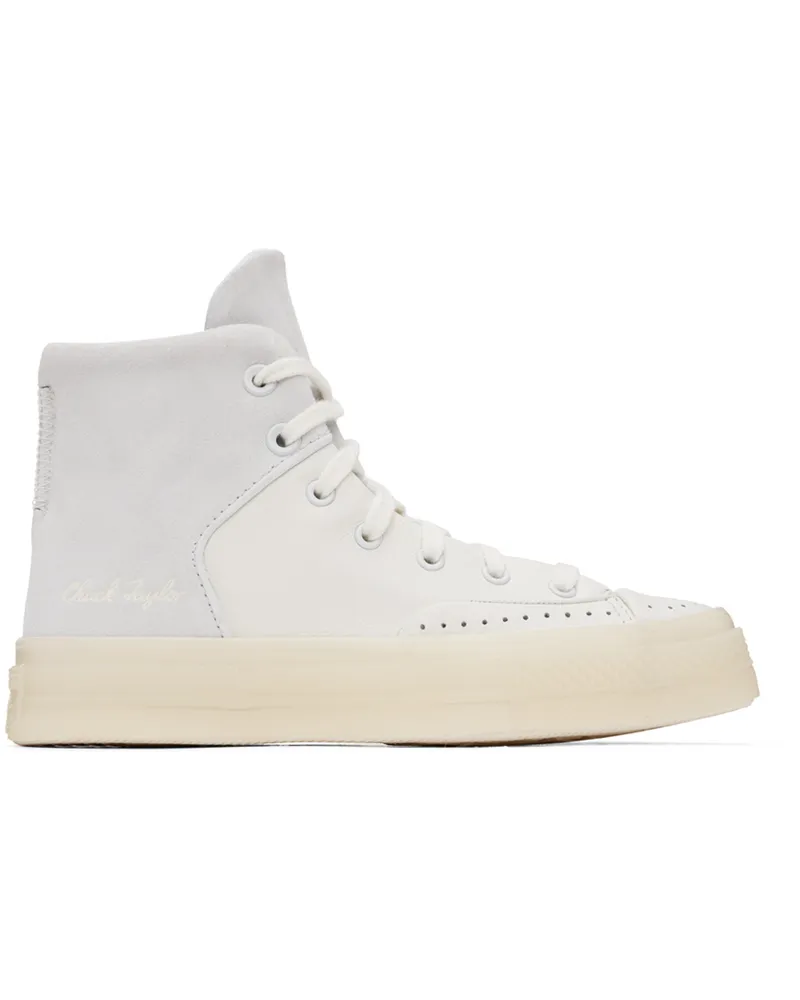 Converse White & Gray Chuck 70 Marquis Leather Sneakers White