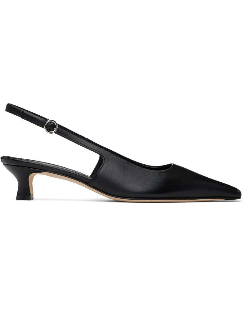 aeyde Black Catrina Leather Slingback Heels Black