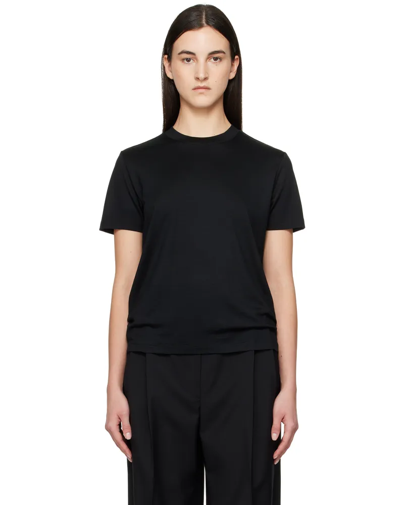 Róhe Black Relaxed Wool T-shirt 001_308