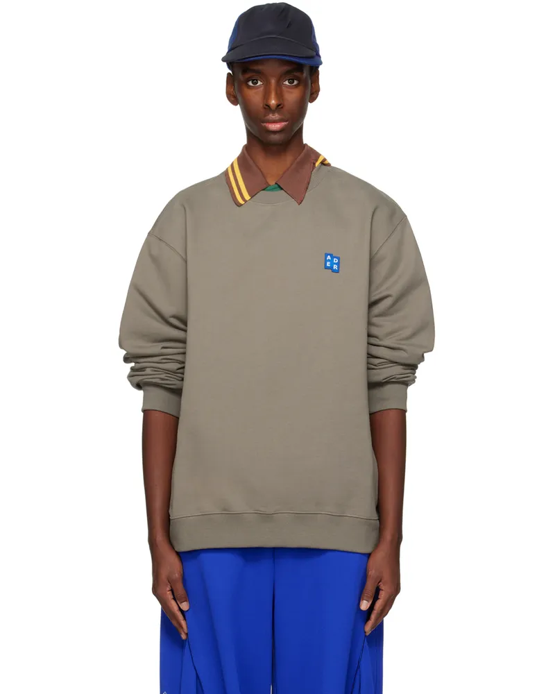 Adererror Taupe Significant Patch Sweatshirt Charcoal